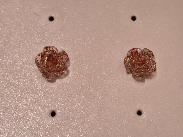 Glitter Rose Earrings