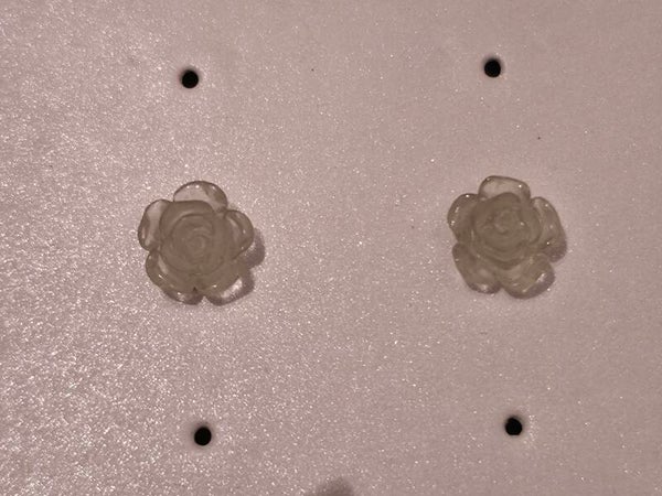 Clear Rose Earrings