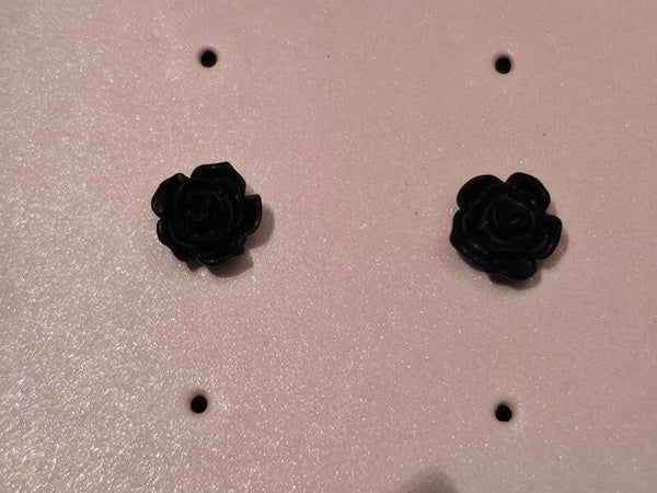 Black Rose Earrings