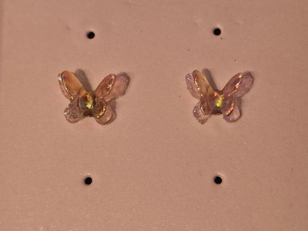 Pink 3D Butterfly Earrings