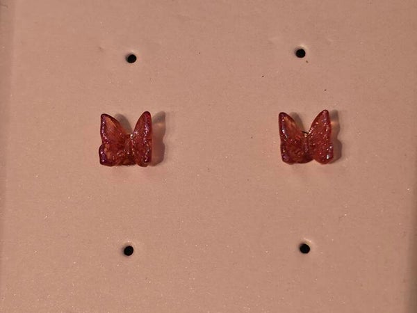 Red 3D Butterfly Earrings