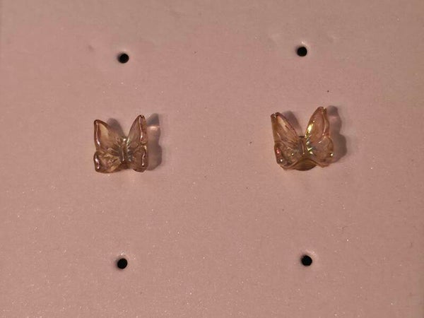 Pink 3D Butterfly Earrings