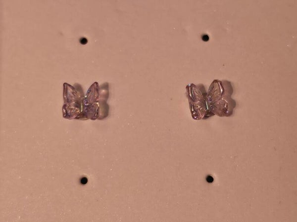 Purple 3D Butterfly Earrings