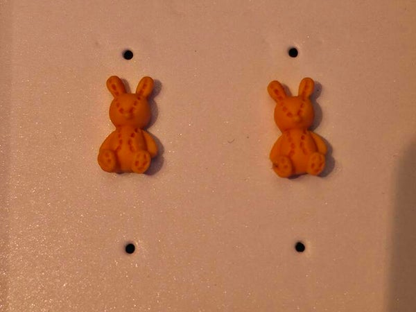 Orange Bunny Earrings