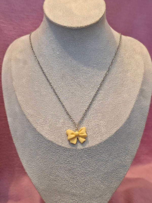 Yellow Bow Necklace