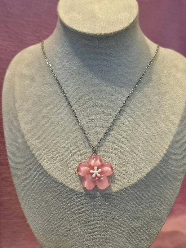 Pink Flower Necklace