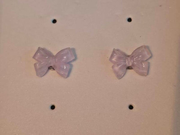 Purple Bow Earrings