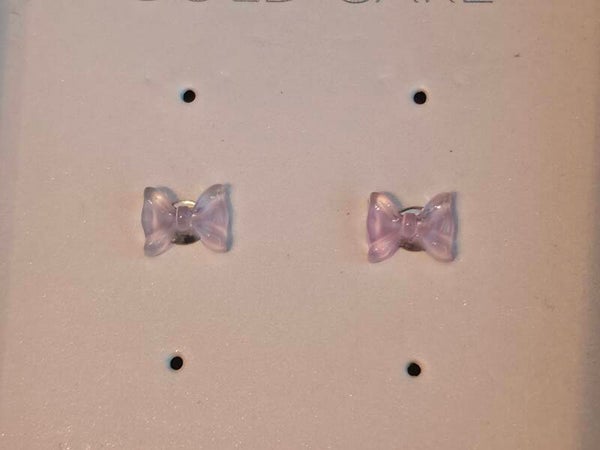 Purple Bow Earrings