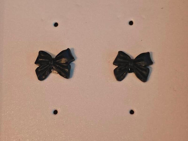 Black Bow Earrings