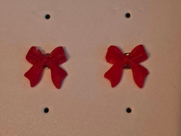 Red Bow Earrings