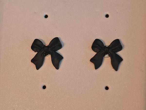 Black Bow Earrings