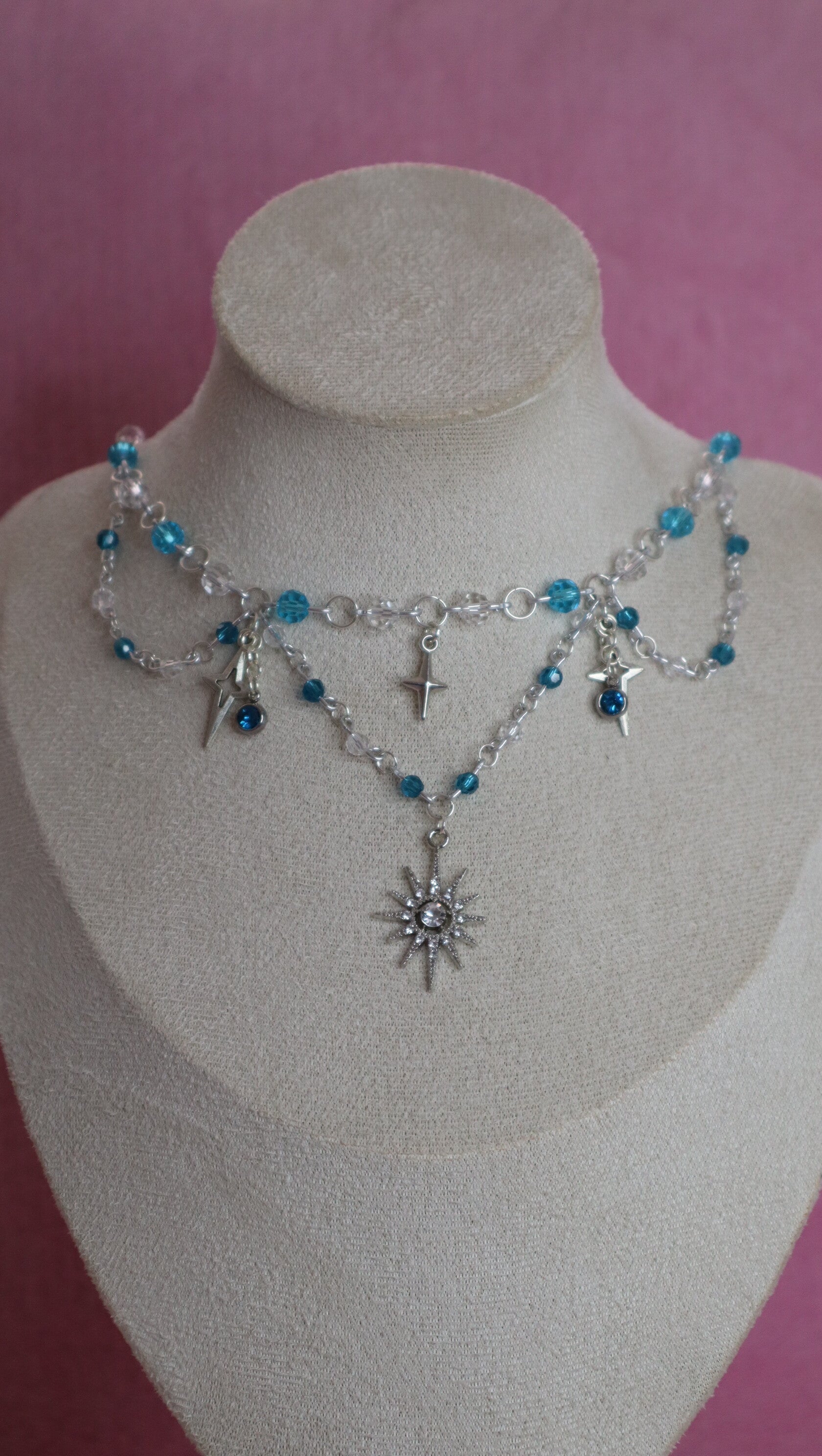 Silver and Blue Necklace