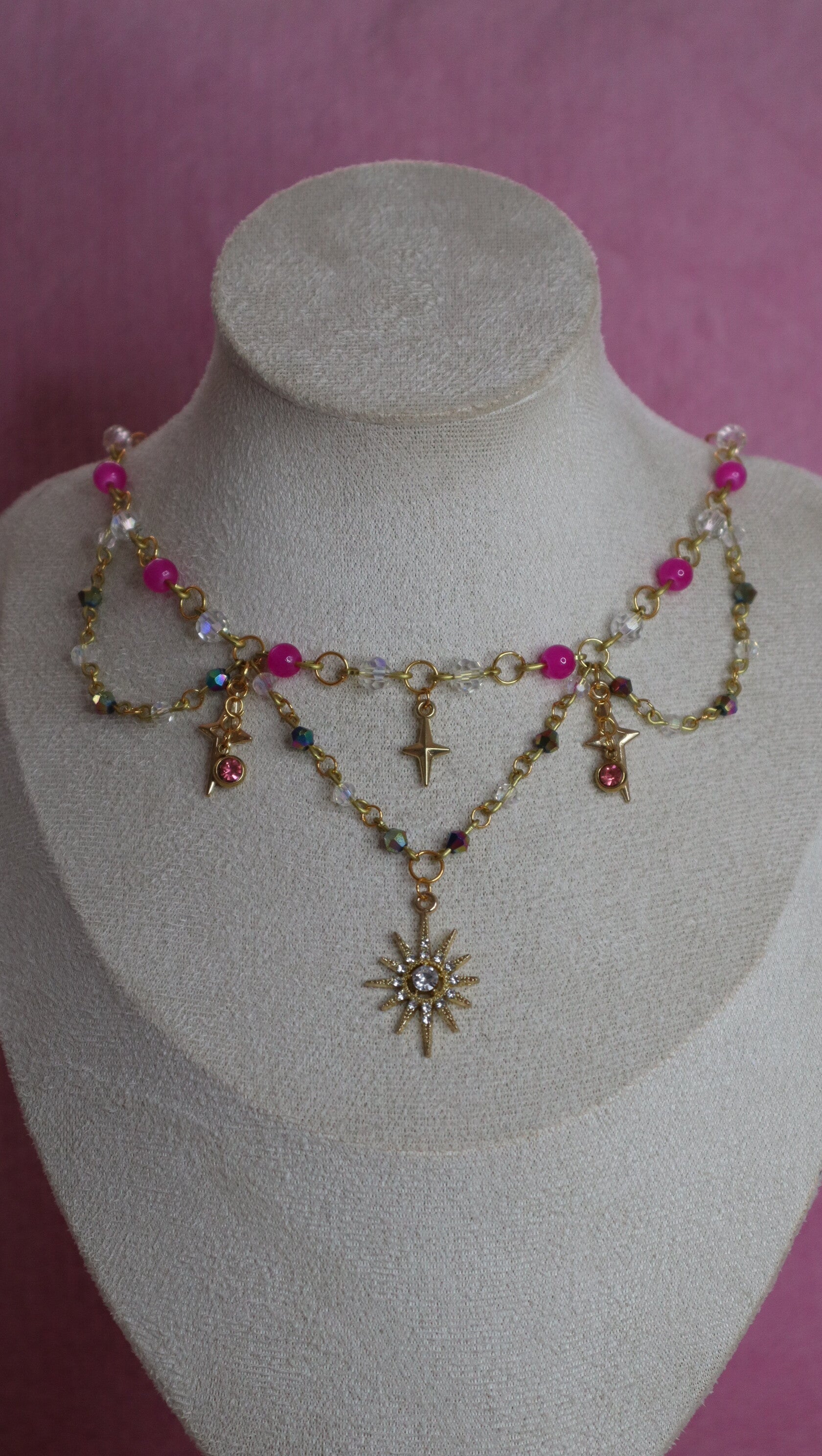 Gold and Pink Necklace