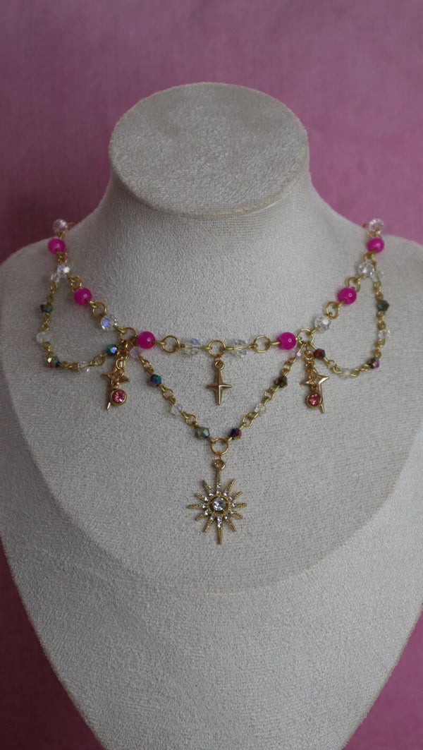 Gold and Pink Necklace