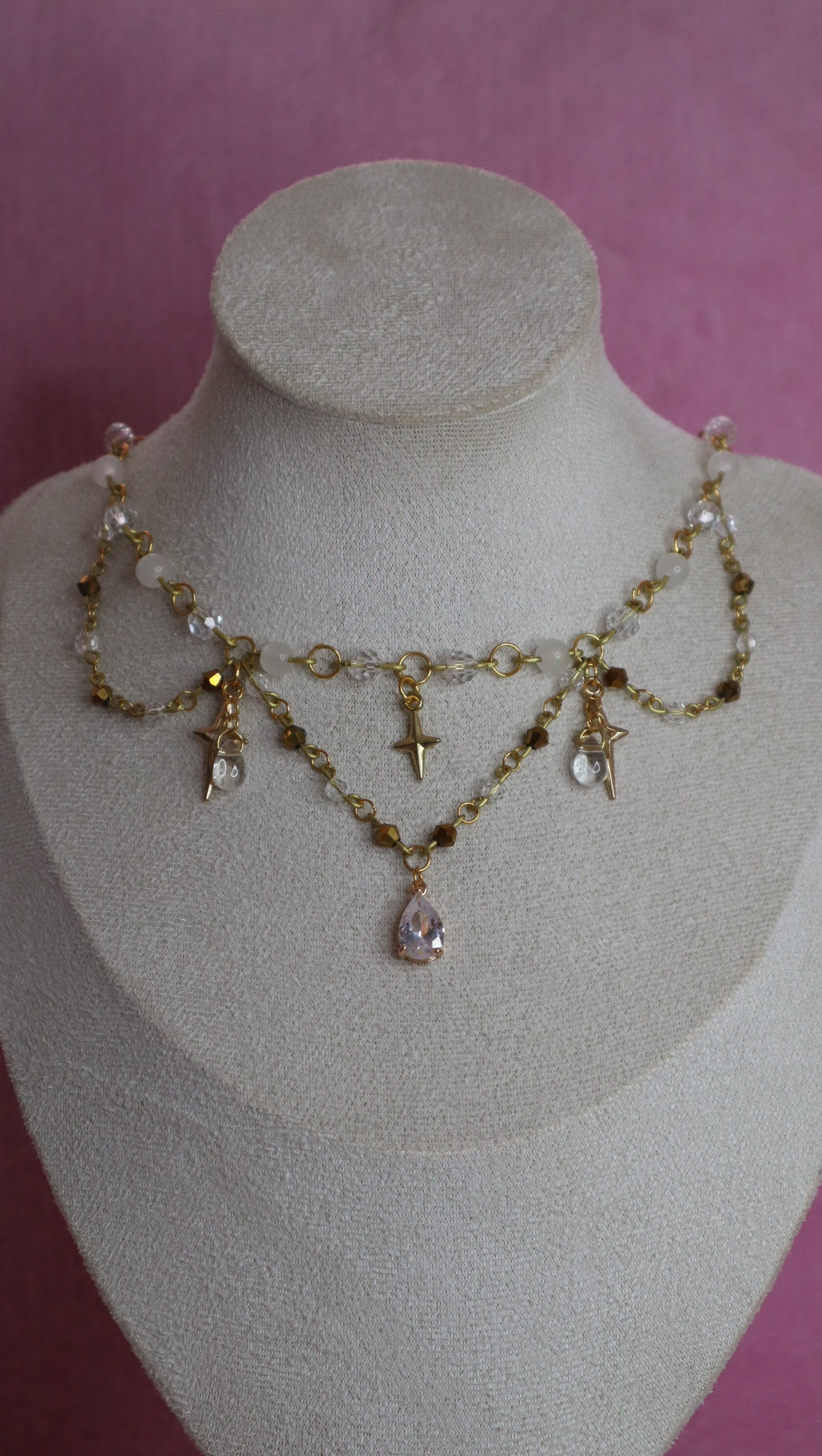 Gold and White Necklace
