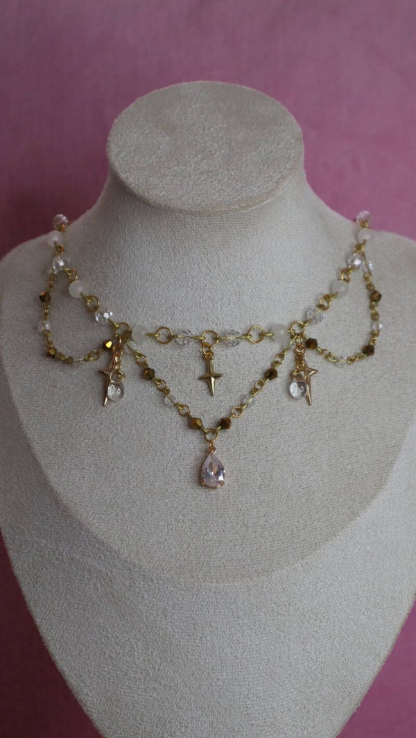 Gold and White Necklace