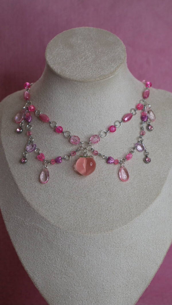 Pink peach necklace