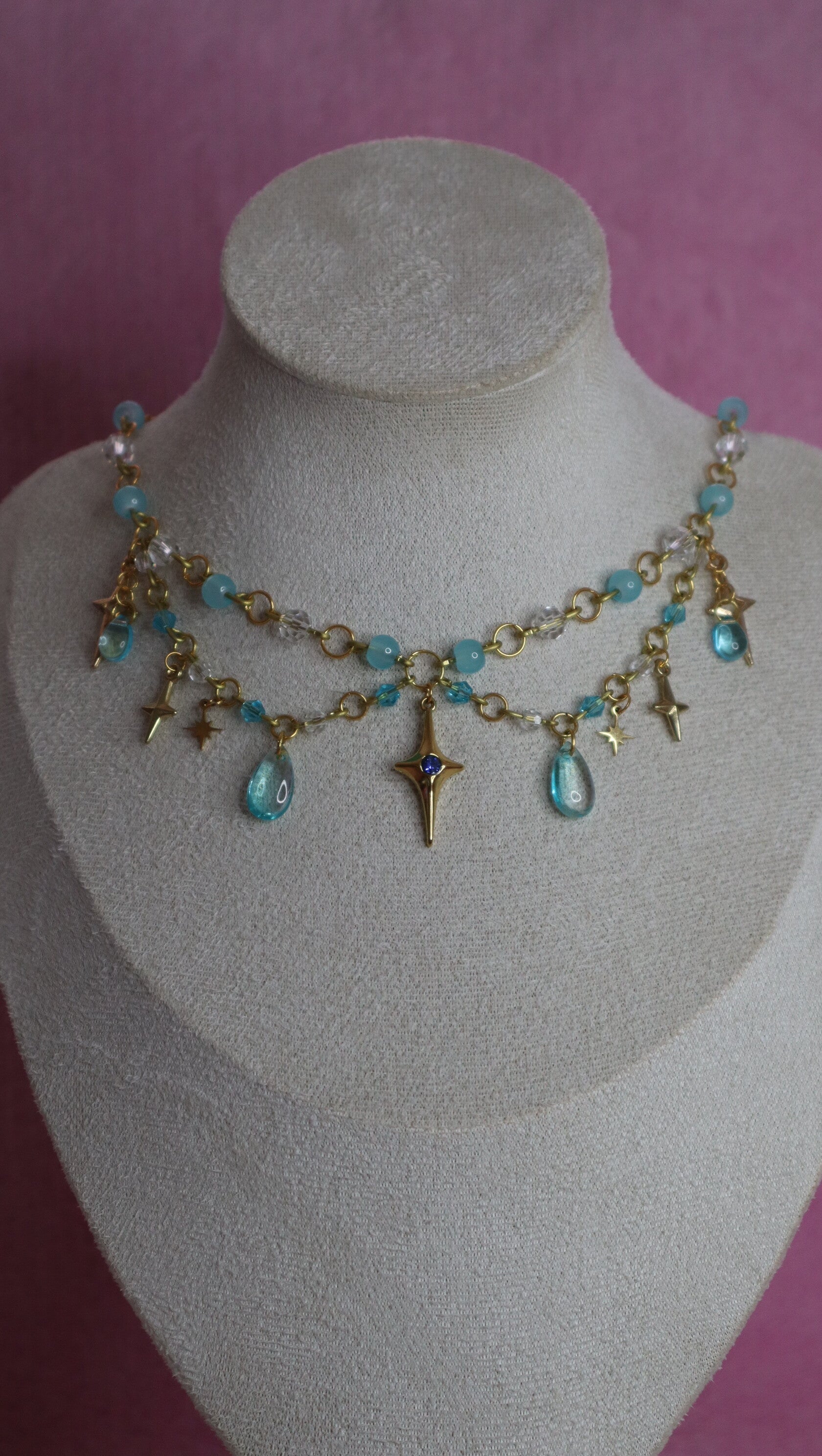 Gold and Blue Necklace