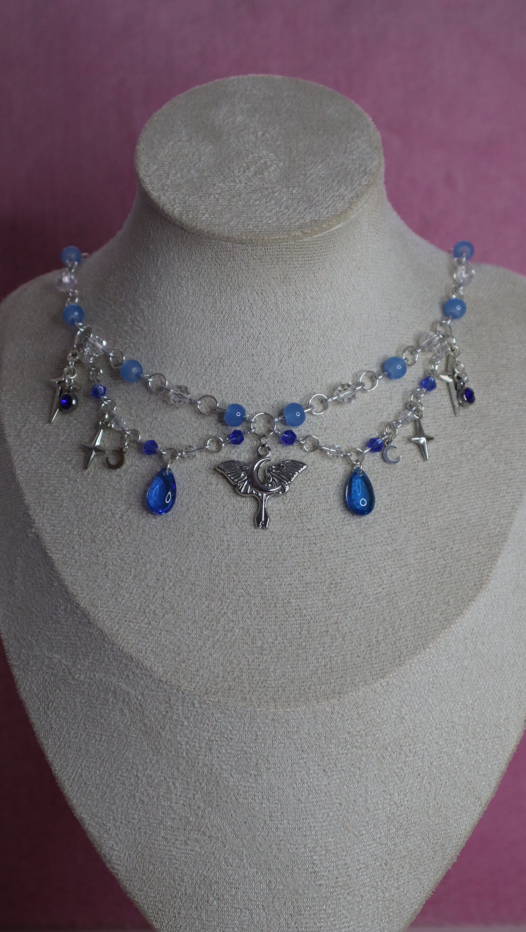 Silver and Blue Necklace