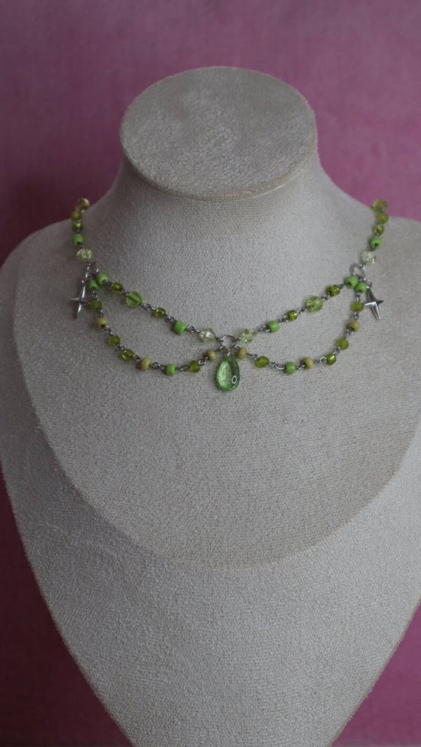 Silver and Green necklace
