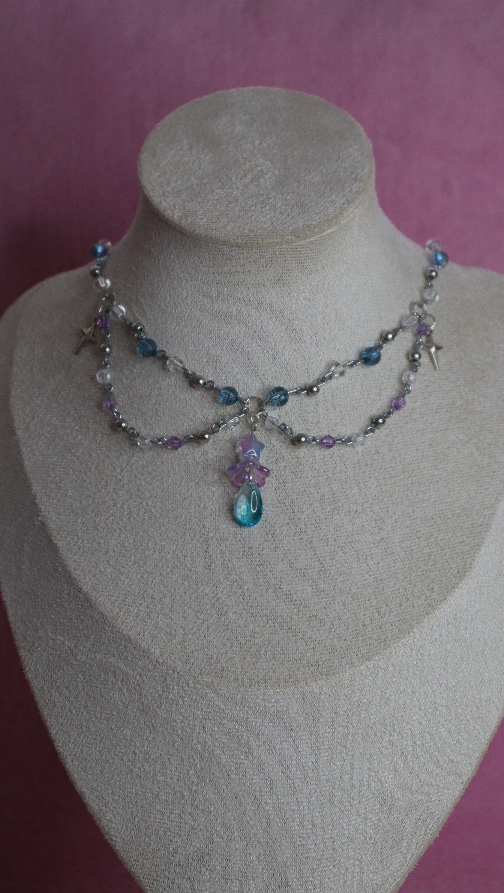 Blue and purple necklace