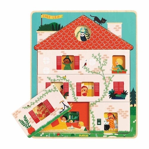 Djeco houten puzzel 3 laagjes chez Leo