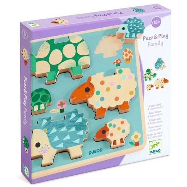 Djeco houten puzzel puzz & play familie