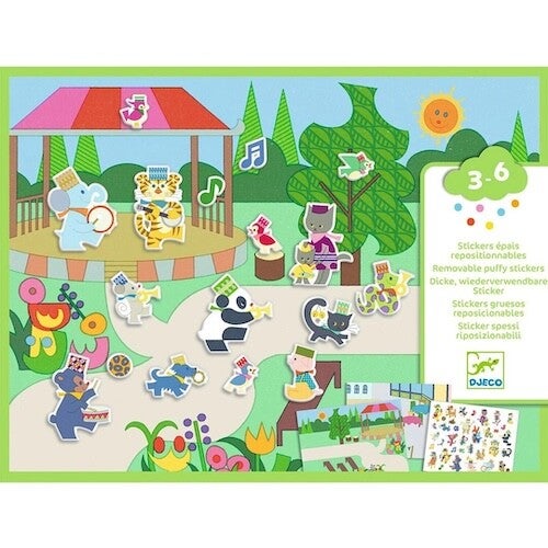 Djeco herbruikbare stickers fanfare