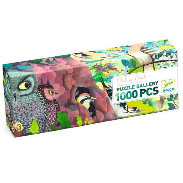 Djeco puzzel regenboog uilen en vogels (1000 stukjes)