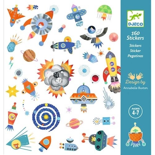 Djeco stickers in de ruimte (interstellar)