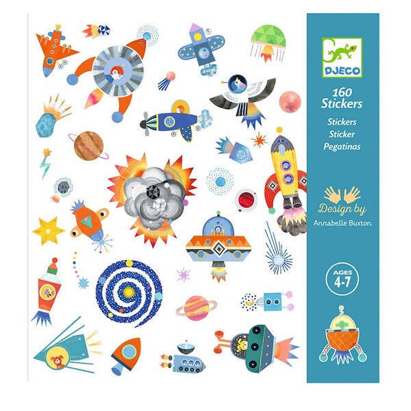 Djeco stickers in de ruimte (interstellar)