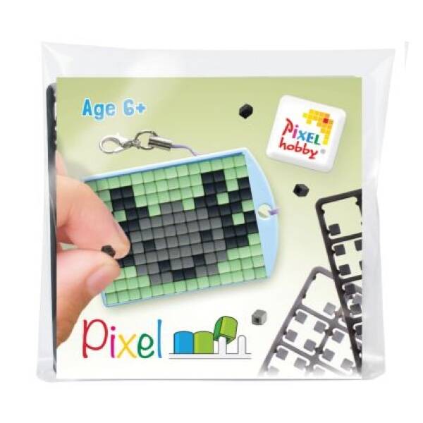 Pixelhobby keyring axolotl grijs