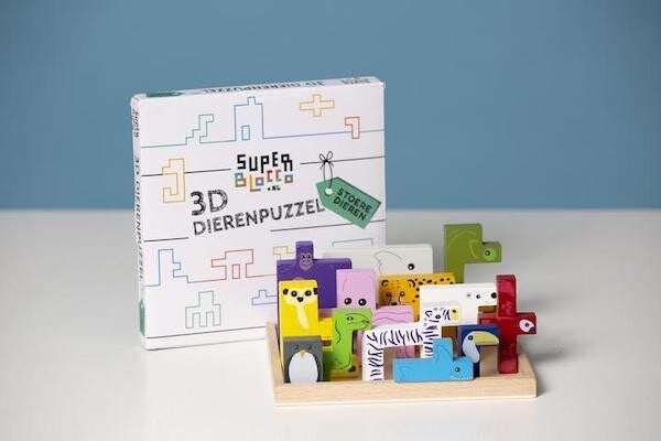 Superblocco stoere dieren 3D puzzel hout