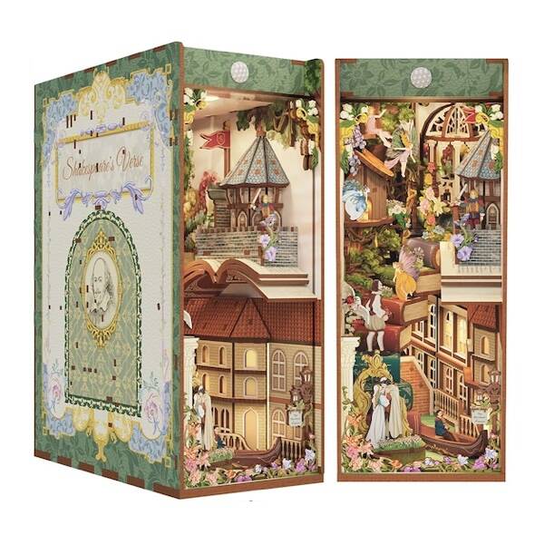 Tonecheer book nook Shakespeare's Verse + dust cover