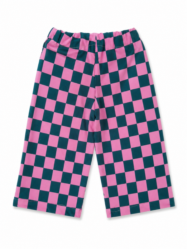 Straight leg broek Checkers Rosa