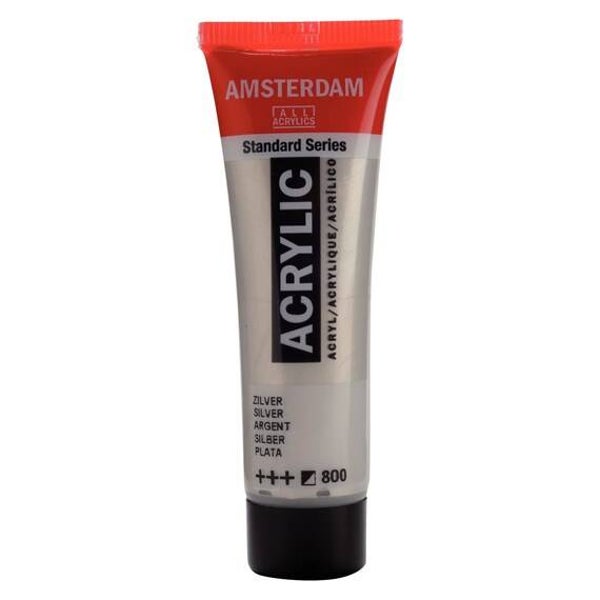 Talens Amsterdam Acrylverf 20ml, Zilver Metallic (800)