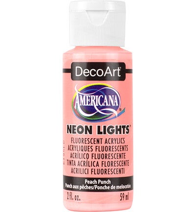 DecoArt Americana Neon Lights 59ml, Peach Punch