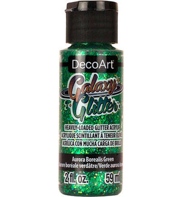 DecoArt Galaxy Glitter 59ml, Aurora Borealis Green