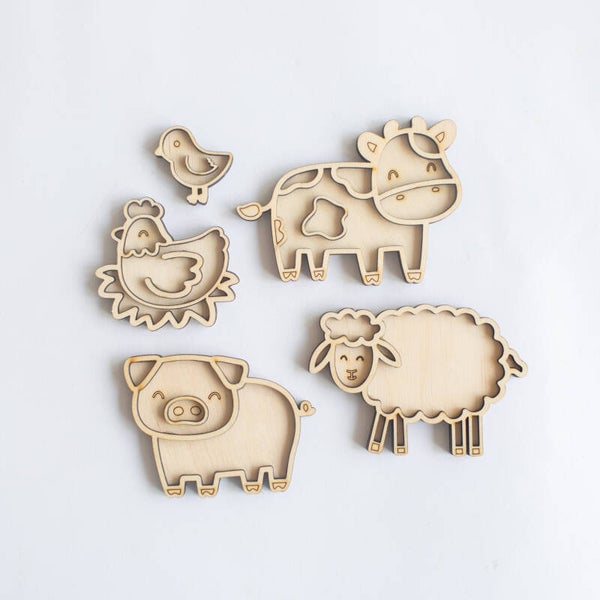 Set mini vulvormen - Boerderijdieren