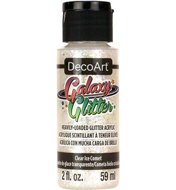 DecoArt Galaxy Glitter 59ml, Clear Ice Comet