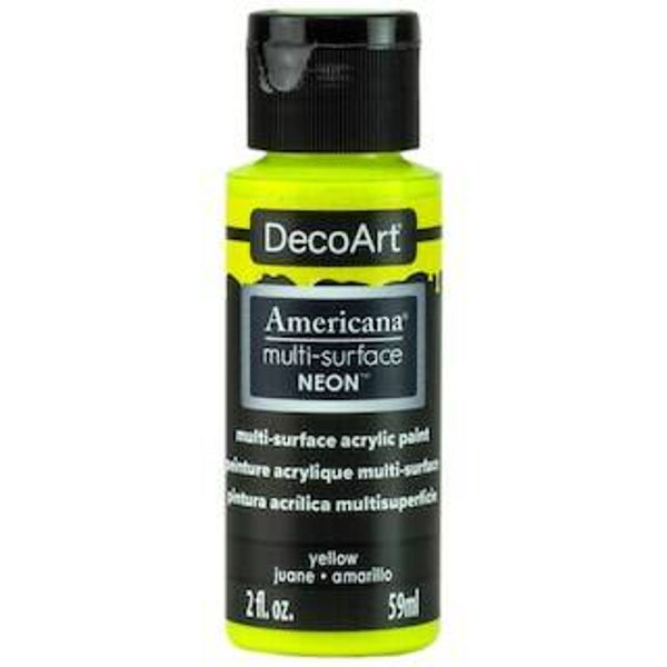 DecoArt Americana Multi-Surface Neon 59ml, Yellow