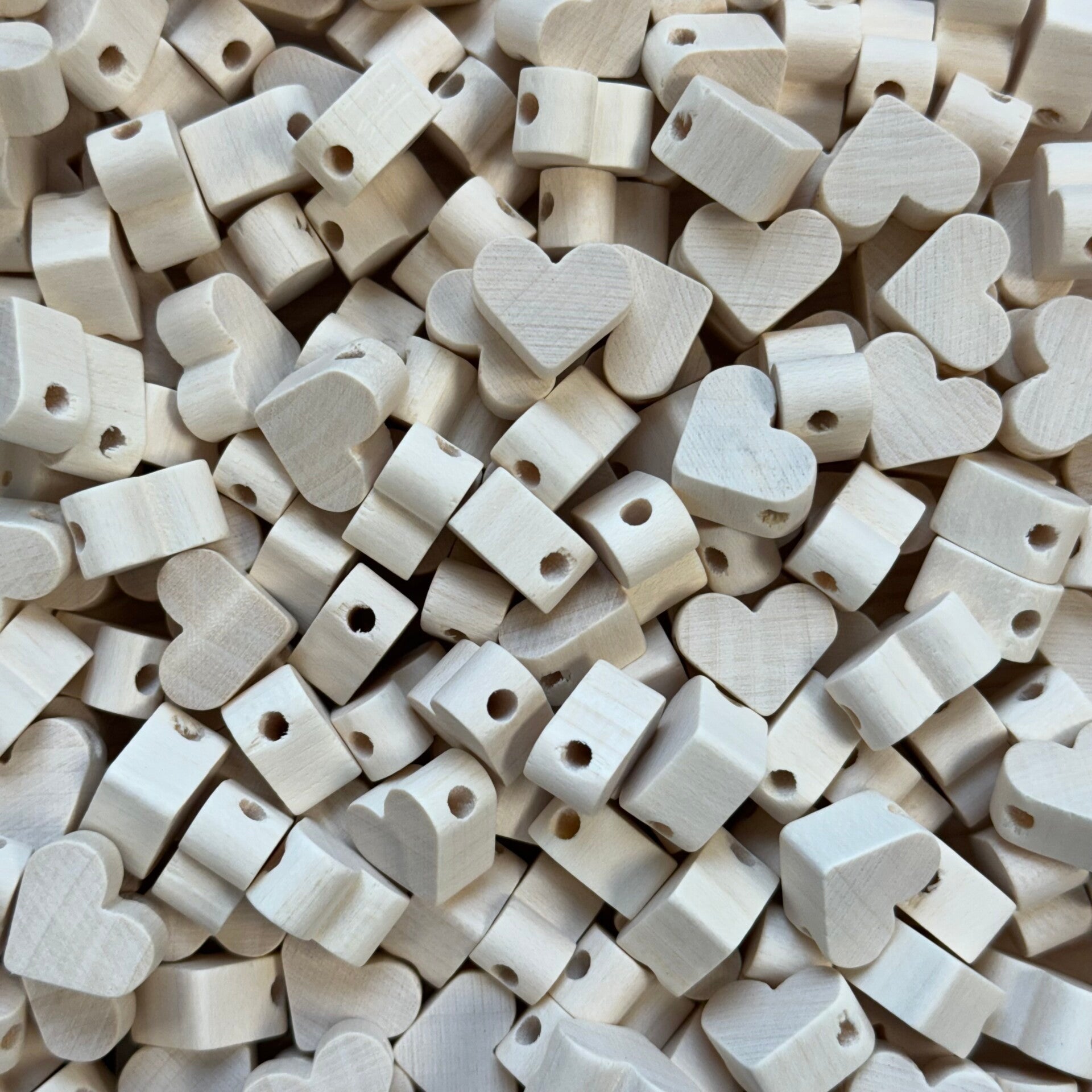 Houten kraal hart 16mm