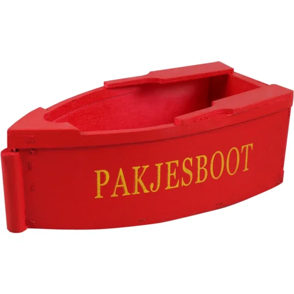 Houten pakjesboot rood (b-keuze)