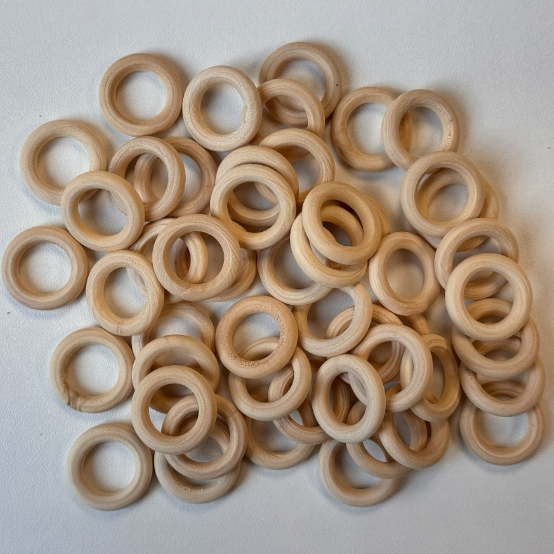 Houten ring 2,5cm (zakje, 50 stuks)