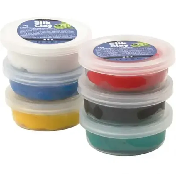 Silk Clay 6x14gr, Primaire Kleuren Set