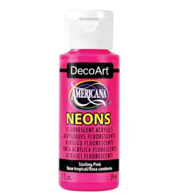 DecoArt Americana Neons 59ml, Sizzling Pink