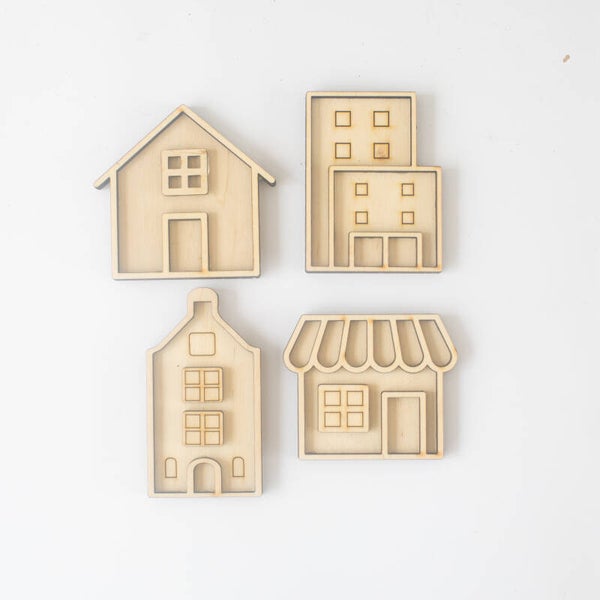 Set mini vulvormen - Huisjes