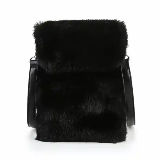 Faux Fur Tasje (Zwart)