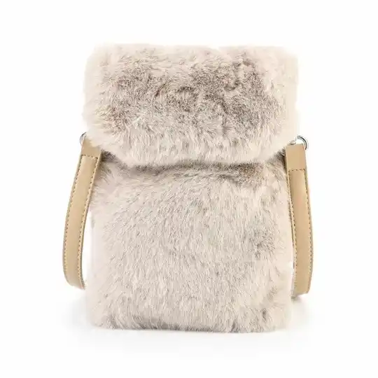 Faux fur Tasje (Beige)