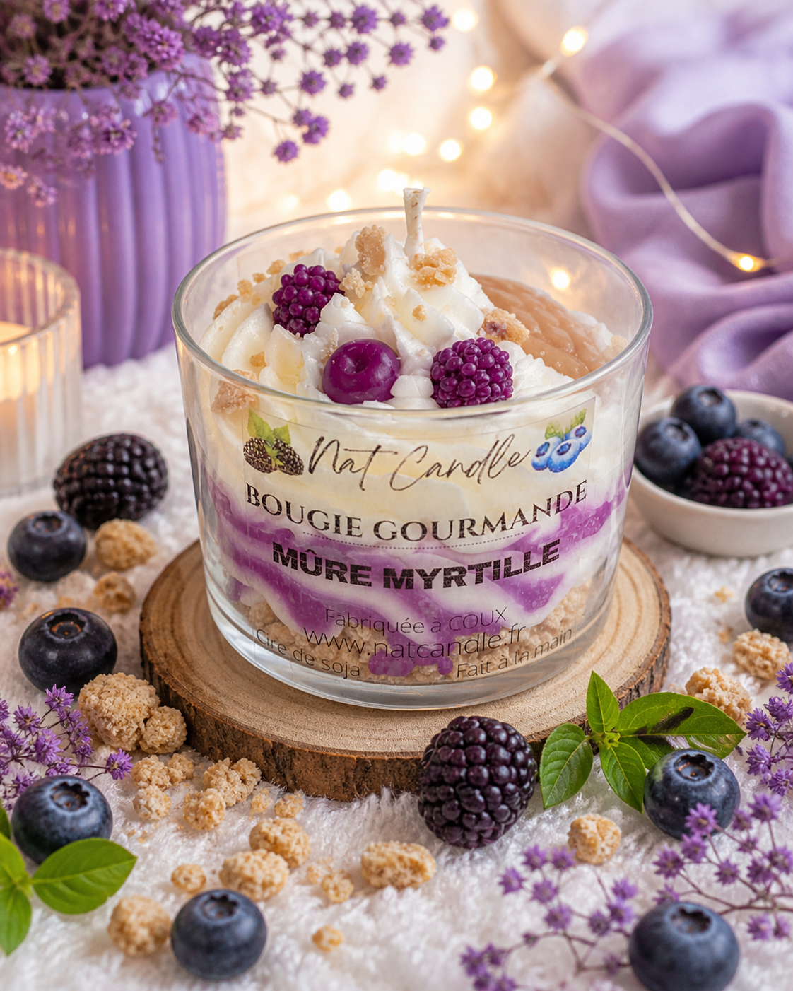 Bougie gourmande Mûre myrtille